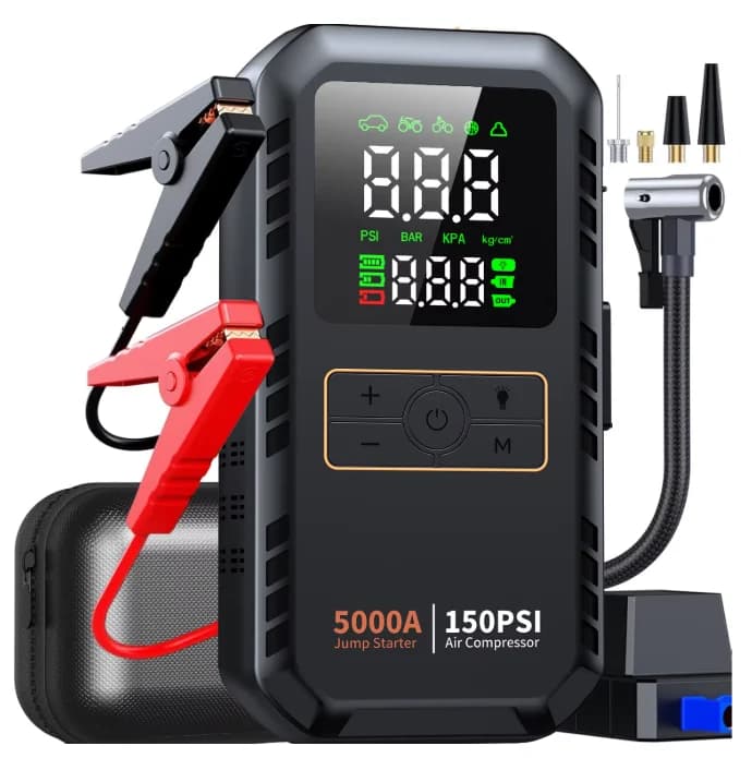 PAIVIROKU 4-in-1 Portable Car Jump Starter & 150PSI Air Compressor (5000A Peak)